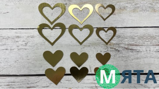 Топперы Сердечки Набор, картон