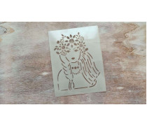 Трафарет Девушка с венком, 9,5х12,5 см