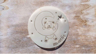 Трафарет Мишка с луной, 12 см