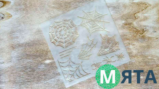 Трафарет Паутины и пауки, 12 см