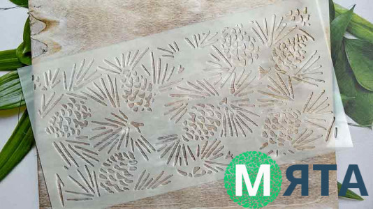 Трафарет Шишки с иголками, 29х15 см