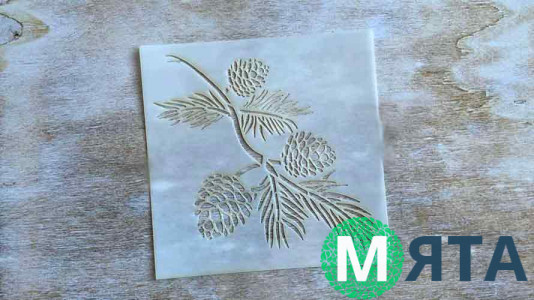 Трафарет Сосновая ветка, 12 см