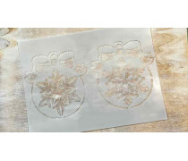 Трафарет Елочные шары с бантами №3, 20х15 см