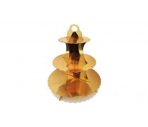 Подставка для капкейков 3-ярусная, золотая