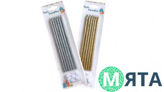 Свечи для торта длинные, 6 шт