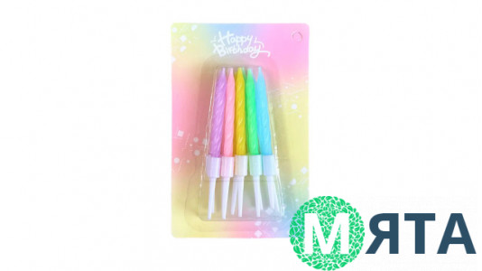 Свечи для торта разноцветные №2, 10 шт