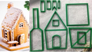 Набор вырубок Пряничный домик 3d, №2. С дымоходом