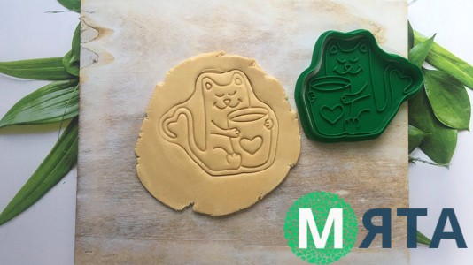 Вырубка + штамп Кот №1