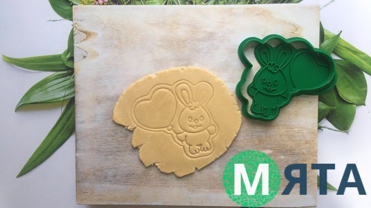 Вырубка + штамп Зайчик №1