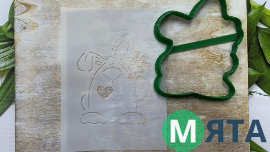 Вырубка + трафарет Заяц №2