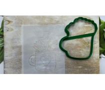 Вырубка + трафарет Цветы №2