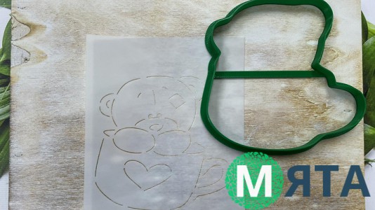 Вырубка + трафарет Медведь №4