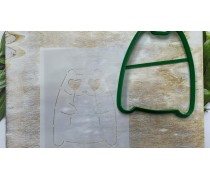 Вырубка + трафарет Кот №5