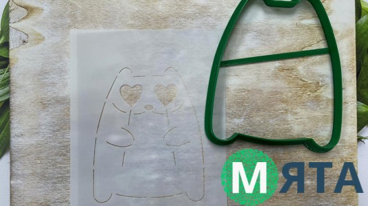 Вырубка + трафарет Кот №5