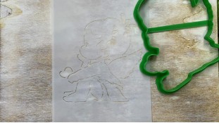 Вырубка + трафарет Ангел №2