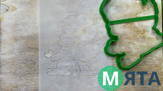 Вырубка + трафарет Ангел №2