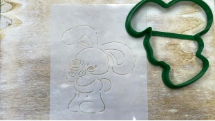Вырубка + трафарет Зайчик №2 Вырубка + трафарет Зайчик №2
