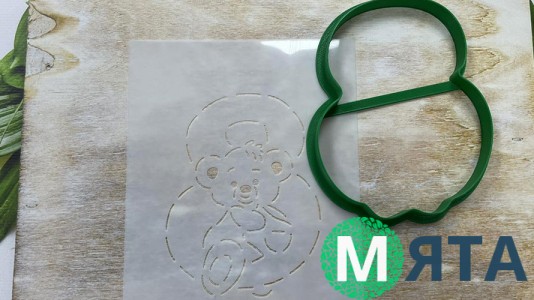 Вырубка + трафарет Медведь №7