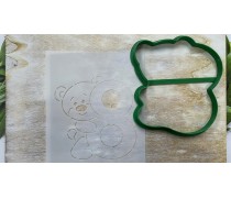 Вырубка + трафарет Медведь №8