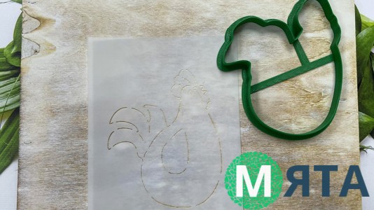 Вырубка + трафарет Курочка №1