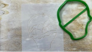 Вырубка + трафарет Пасхальная корзина №1 Вырубка + трафарет Пасхальная корзина №1