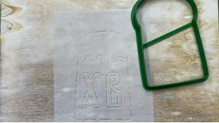 Вырубка + трафарет Кулич №3