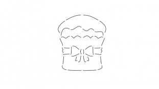 Вырубка + трафарет Кулич №4