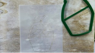 Вырубка + трафарет Пасхальная корзина №2 Вырубка + трафарет Пасхальная корзина №2