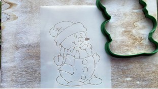 Вырубка + трафарет Снеговик №4 Вырубка + трафарет Снеговик №4