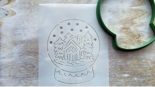 Вырубка + трафарет Снежный шар №3 Вырубка + трафарет Снежный шар №3