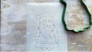 Вырубка + трафарет Дед Мороз №3