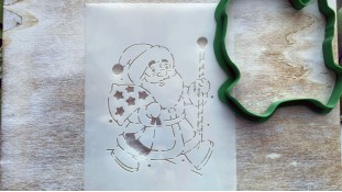 Вырубка + трафарет Дед Мороз №4 Вырубка + трафарет Дед Мороз №4