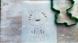 Вырубка + трафарет Тигренок №4