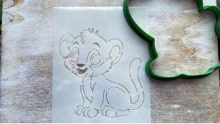 Вырубка + трафарет Симба