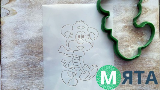 Вырубка + трафарет Тигренок №6