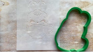 Вырубка + трафарет Зайчик №5