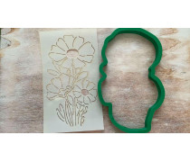 Вырубка + трафарет Космея