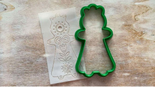 Вырубка + трафарет Берегиня орнамент