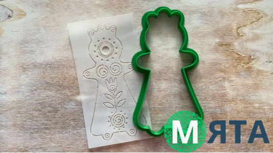 Вырубка + трафарет Берегиня орнамент