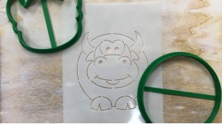 Набор вырубок + трафарет Бычок 3d Набор вырубок + трафарет Бычок 3d