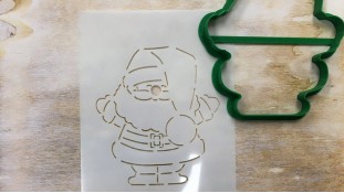 Вырубка + трафарет Дед Мороз