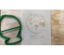 Вырубка + трафарет Глобус