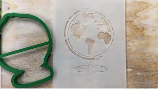 Вырубка + трафарет Глобус Вырубка + трафарет Глобус