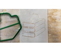 Вырубка + трафарет Книга с яблоком