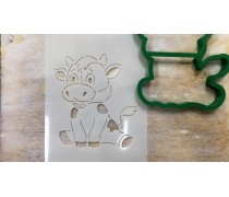 Вырубка + трафарет Корова №1