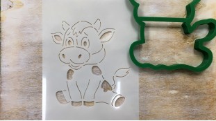 Вырубка + трафарет Корова №1 Вырубка + трафарет Корова №1