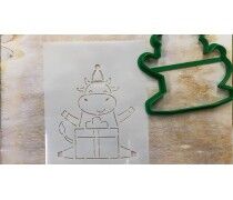 Вырубка + трафарет Корова №2