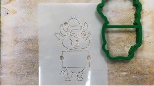 Вырубка + трафарет Корова №3 Вырубка + трафарет Корова №3