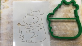 Вырубка + трафарет Корова №4 Вырубка + трафарет Корова №4