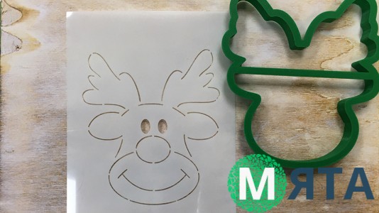 Вырубка + трафарет Олень №2